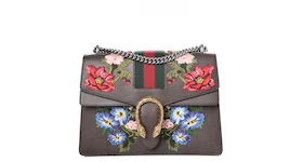 Gucci Dionysus Shoulder Bag Floral Embroidered Medium Brown