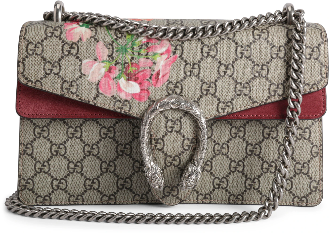 Gucci Dionysus Super Mini Blooms GG Supreme Canvas Crossbody Bag Dry Rose 476432
