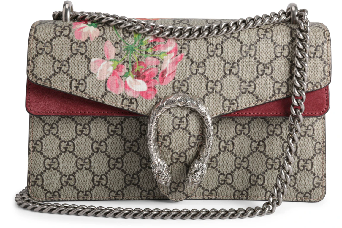 Gucci Dionysus Shoulder Bag GG Supreme Blooms Small Antique Rose/Green/Brown