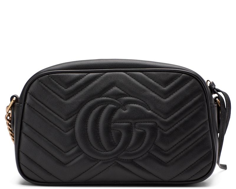 Gucci GG Marmont Camera Bag Matelasse Small Black in Leather with