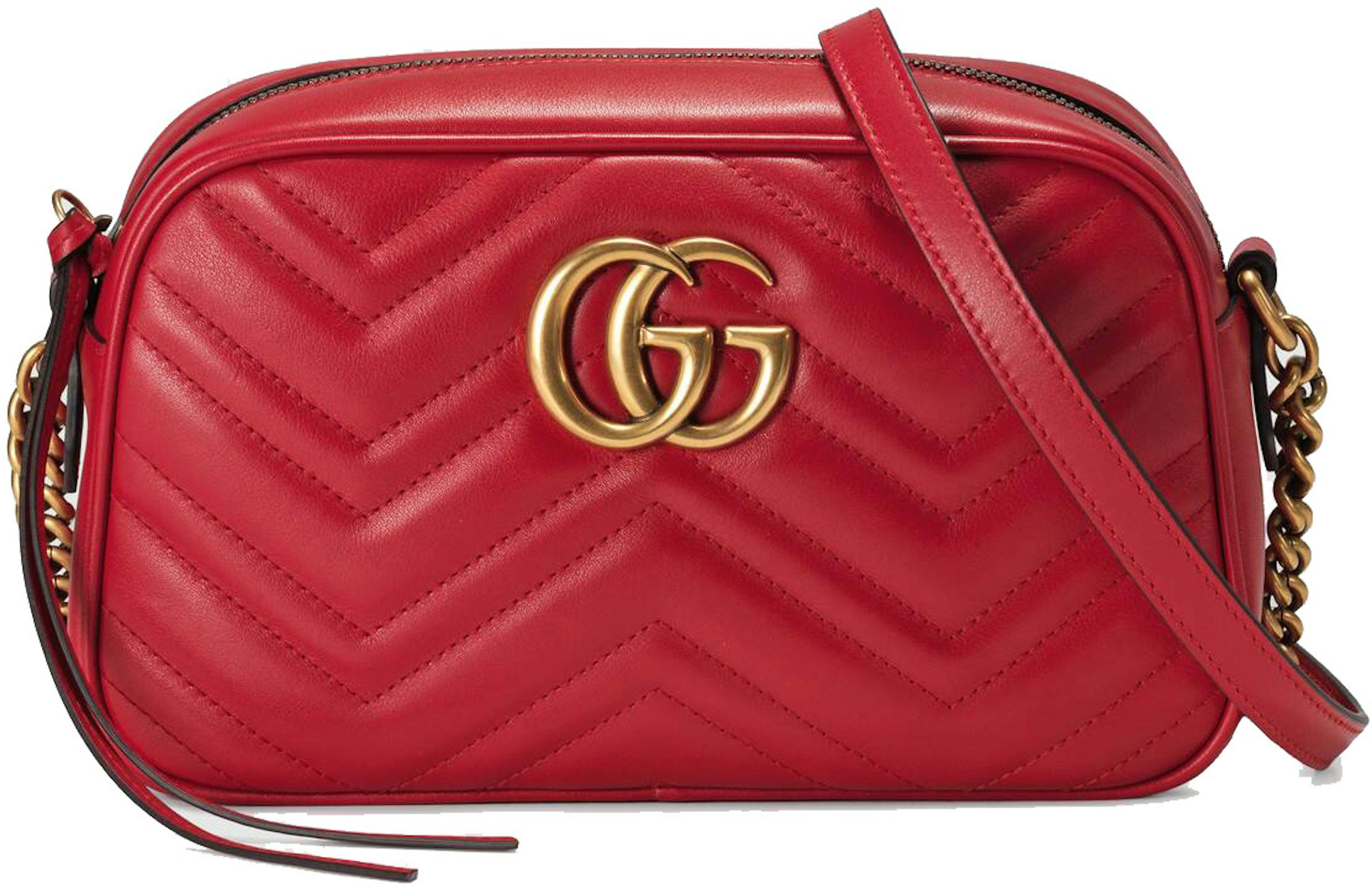 Gucci 476671 001998 GG Marmont Women's Hibiscus Red Matelasse Leather –  AmbrogioShoes