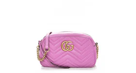 Gucci GG Marmont Shoulder Bag Matelasse Small Bright Pink