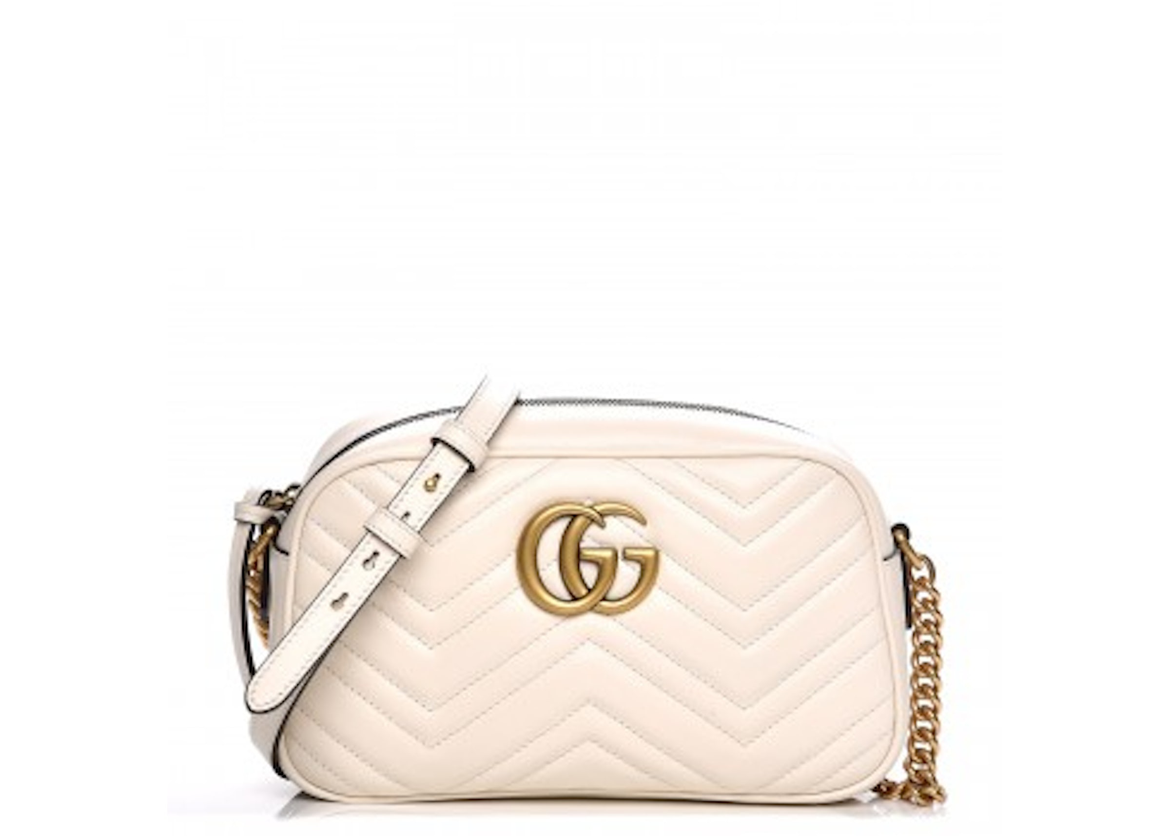 Gucci GG Marmont Camera Bag Matelasse Small White