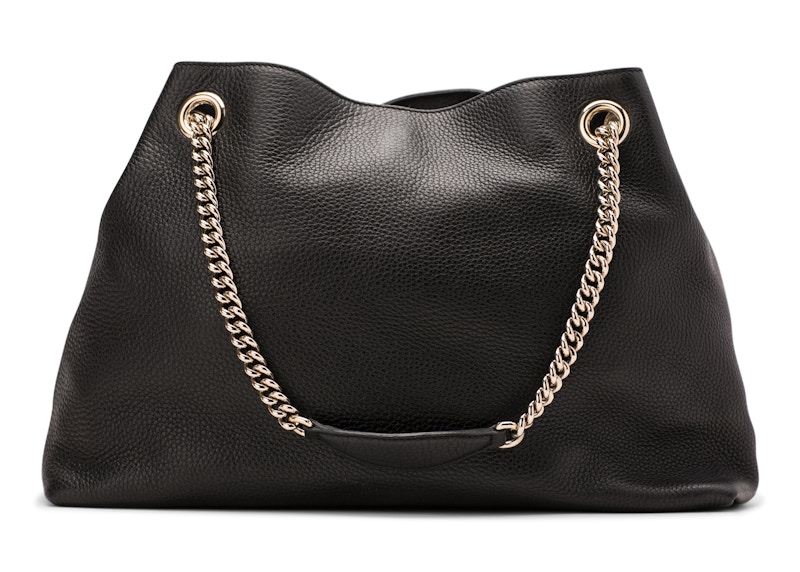 Black shoulder bag online chain