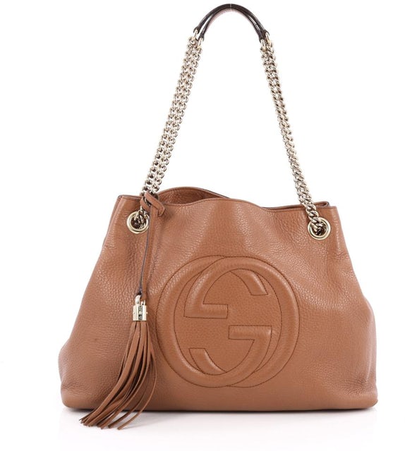 Gucci Soho Shoulder Bag Chain Strap Medium Brown