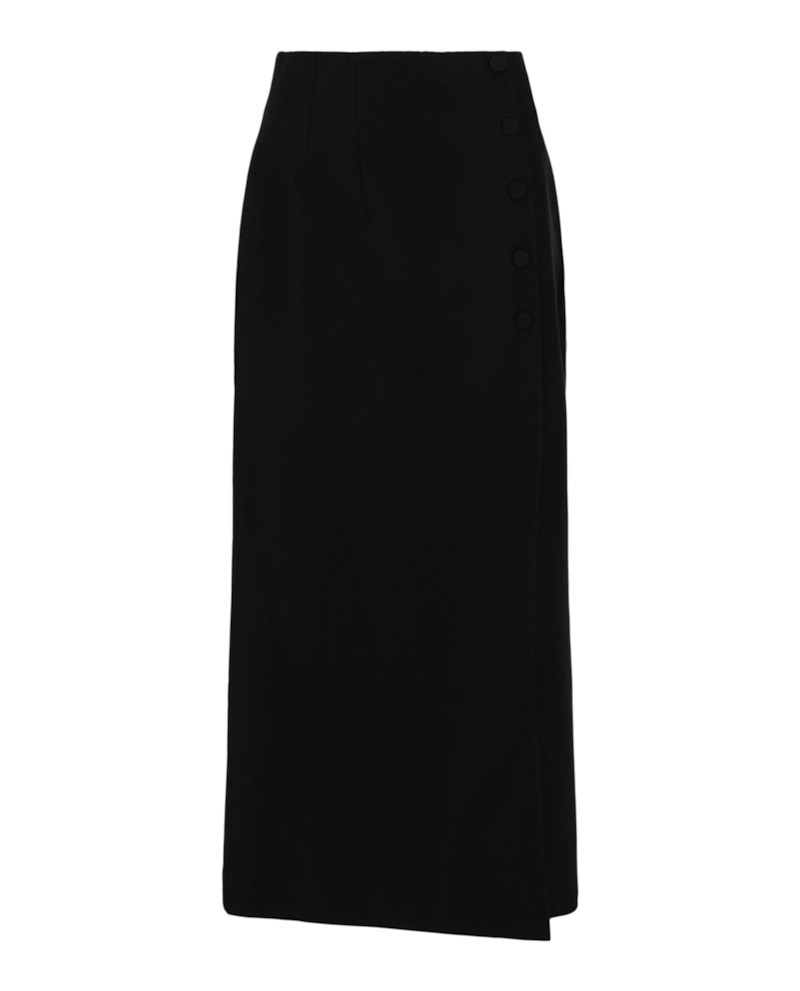 Gucci Side Slit Button Detailed Skirt Black
