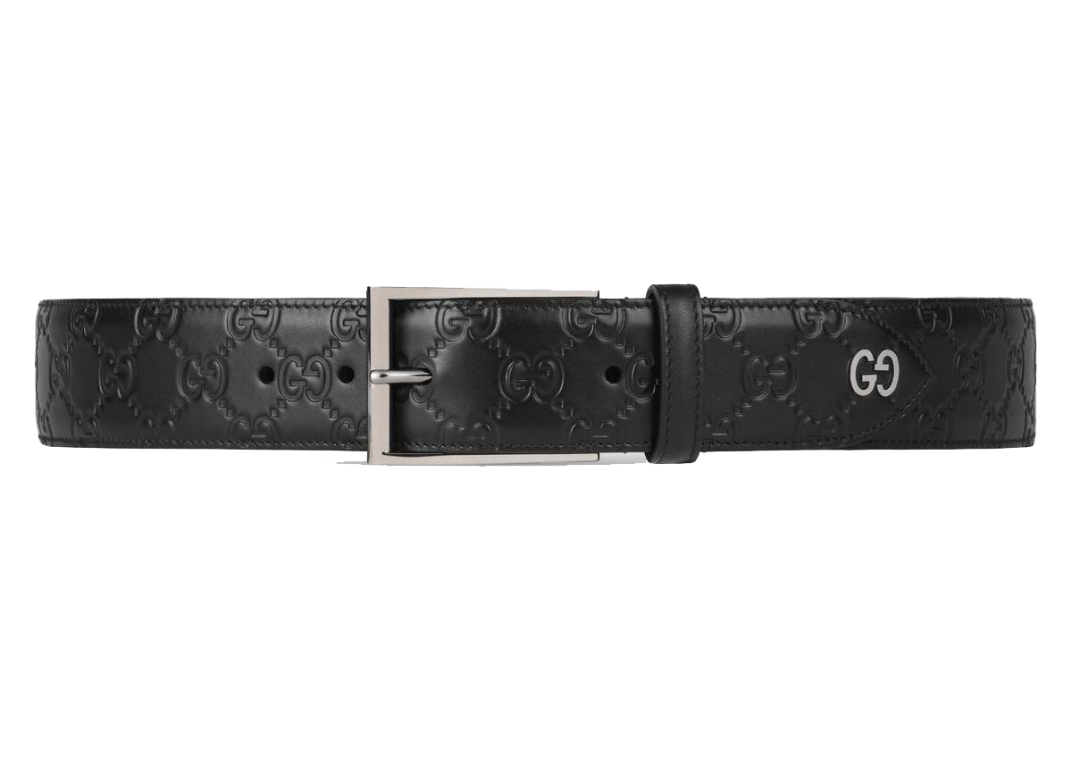 leather belt with gg detail
