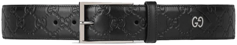 Gucci Signature Belt with GG Detail 1.5 Width Black in Leather with ...