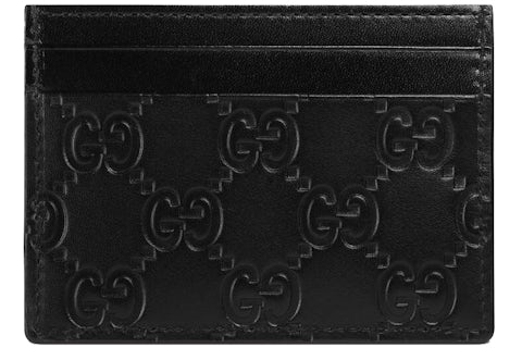 Gucci Signature Leather Card Holder GG (5 Card Slot) Black in