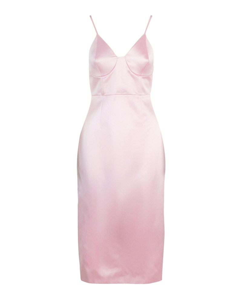 Pre-owned Gucci Women's  Silk Duchesse Midi Sleeveless Dress In Pink