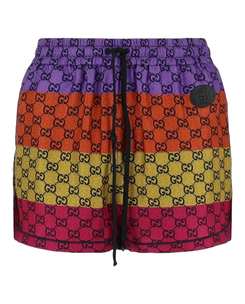 Gucci Silk Striped Shorts Multi