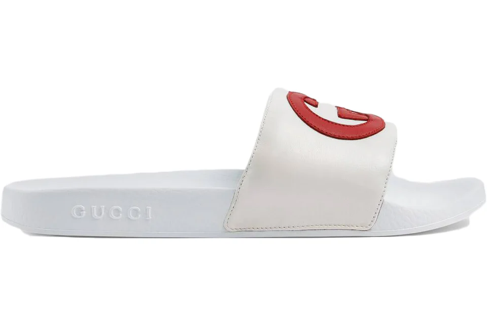 Gucci Slide Interlocking G Leather White