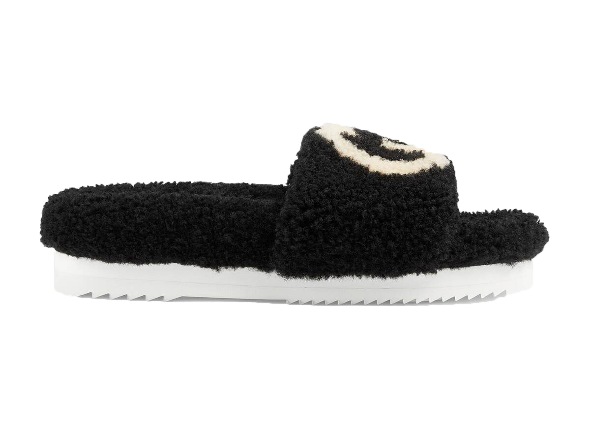 Gucci Slide Interlocking G Wool Black (Women's) - _646225 D0L00