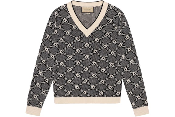 Gucci Suéter slim fit estampado Negro Blanco