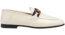 Gucci Slip On Loafer with Web White Leather
