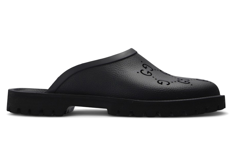 Gucci Slip-on Sandal Cut Out Monogram Black Men's - 655517