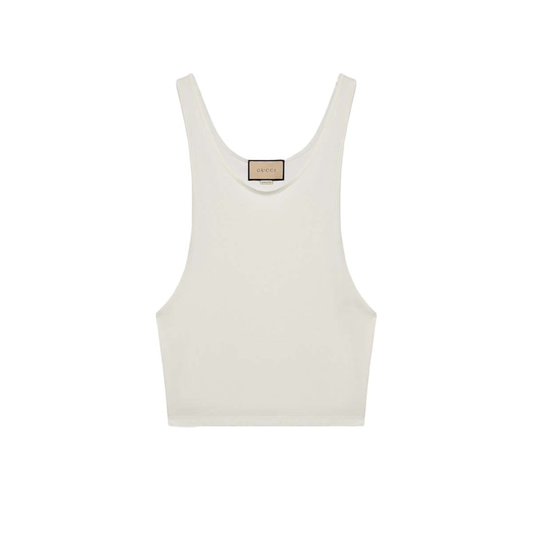 Pre-owned Gucci Soft Cotton Jersey Tank Top White