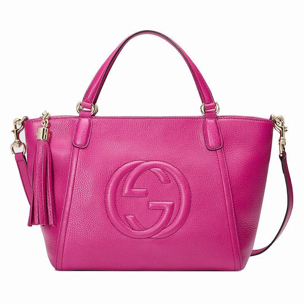Gucci Soho Bag Fuchsia in Pebbled Leather with Gold-tone - US