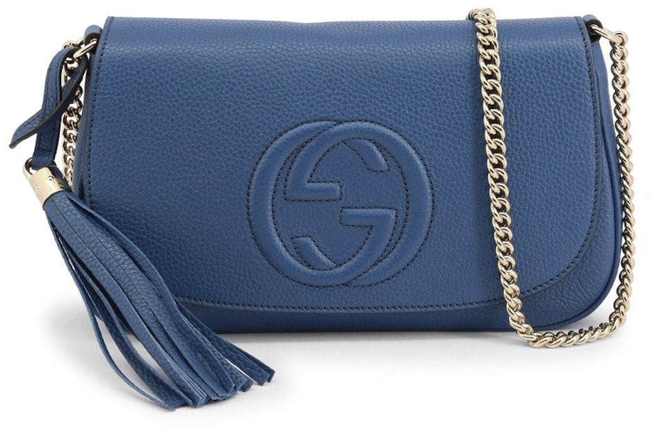 Gucci Soho Bree Crossbody Bag Blue in Leather with - US