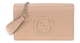 Gucci Soho Camelia Crossbody Bag Beige