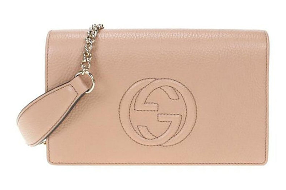 Pre-owned Gucci Soho Camelia Crossbody Bag Beige