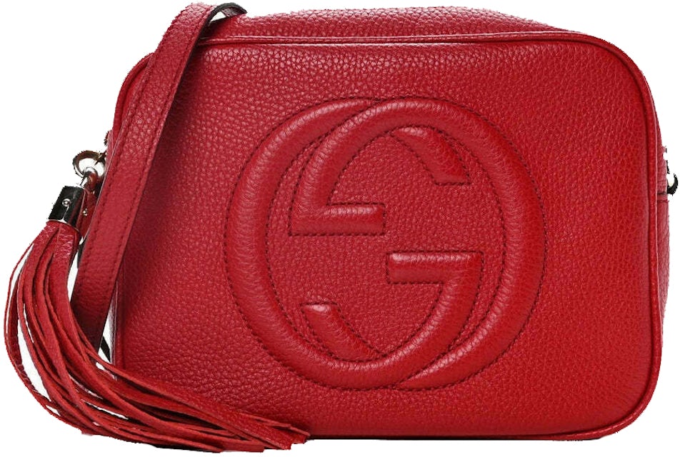 Small or Medium Size Red Leather Crossbody Bag Red Rectangle