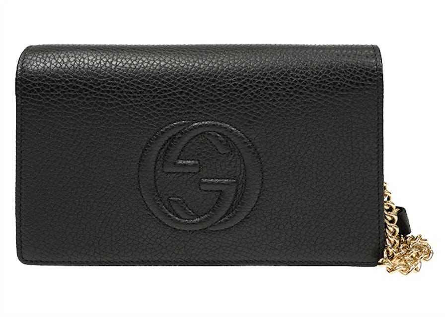 Gucci Soho Shoulder Bag Chain Strap Medium Black in Leather - US