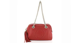 Gucci Soho Chain Zip Shoulder Bag Small Red