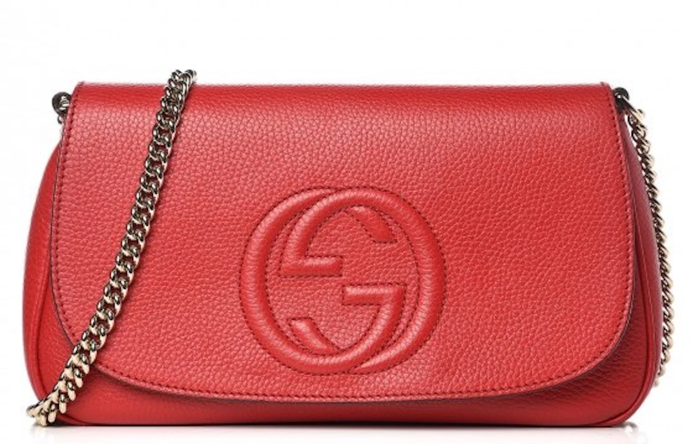 Gucci Small Soho Flap Crossbody Bag Red / Gold