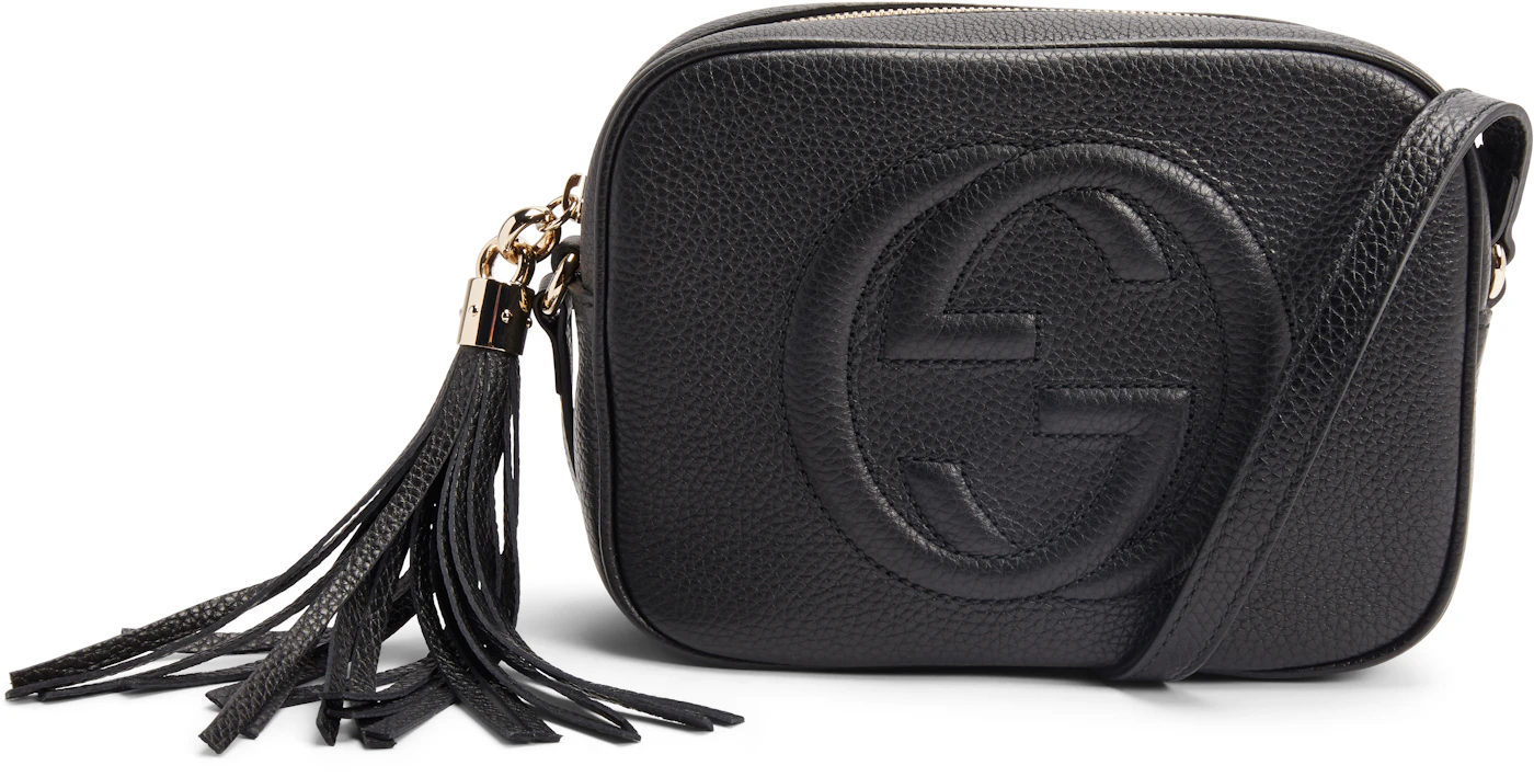 GUCCI Soho Small Leather Disco Bag in Black Leather
