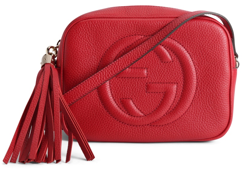 Gucci Soho Disco Leather Small Red in Grained Leather with Light