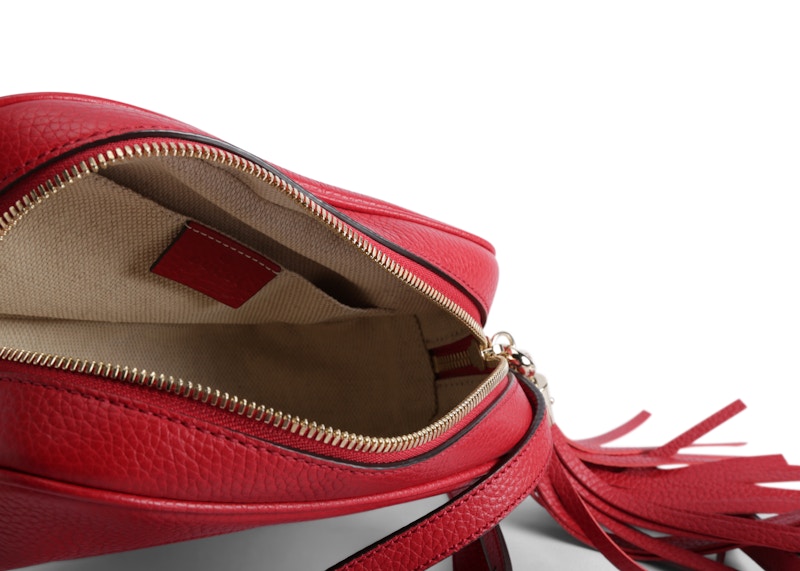 Soho small leather top disco bag red