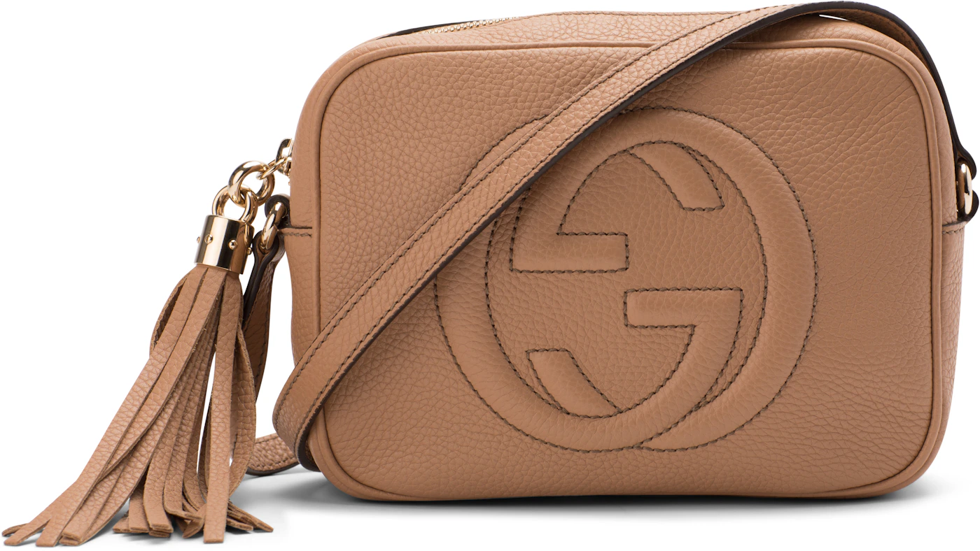 Gucci Soho Disco Small Rose Beige in Pebbled Calfskin with - US