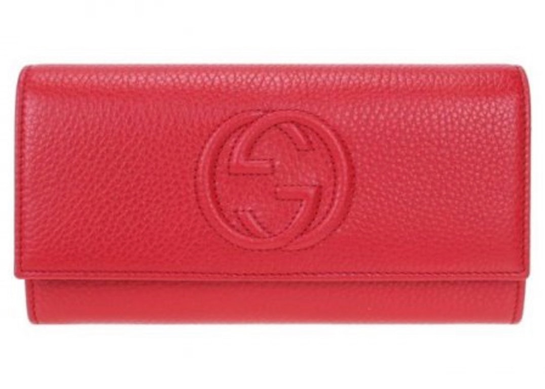 Pre-owned Gucci Soho Interlocking Gg Logo Clutch Red