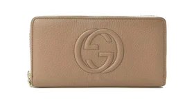 Gucci Soho Long Zip Around GG Wallet Brown