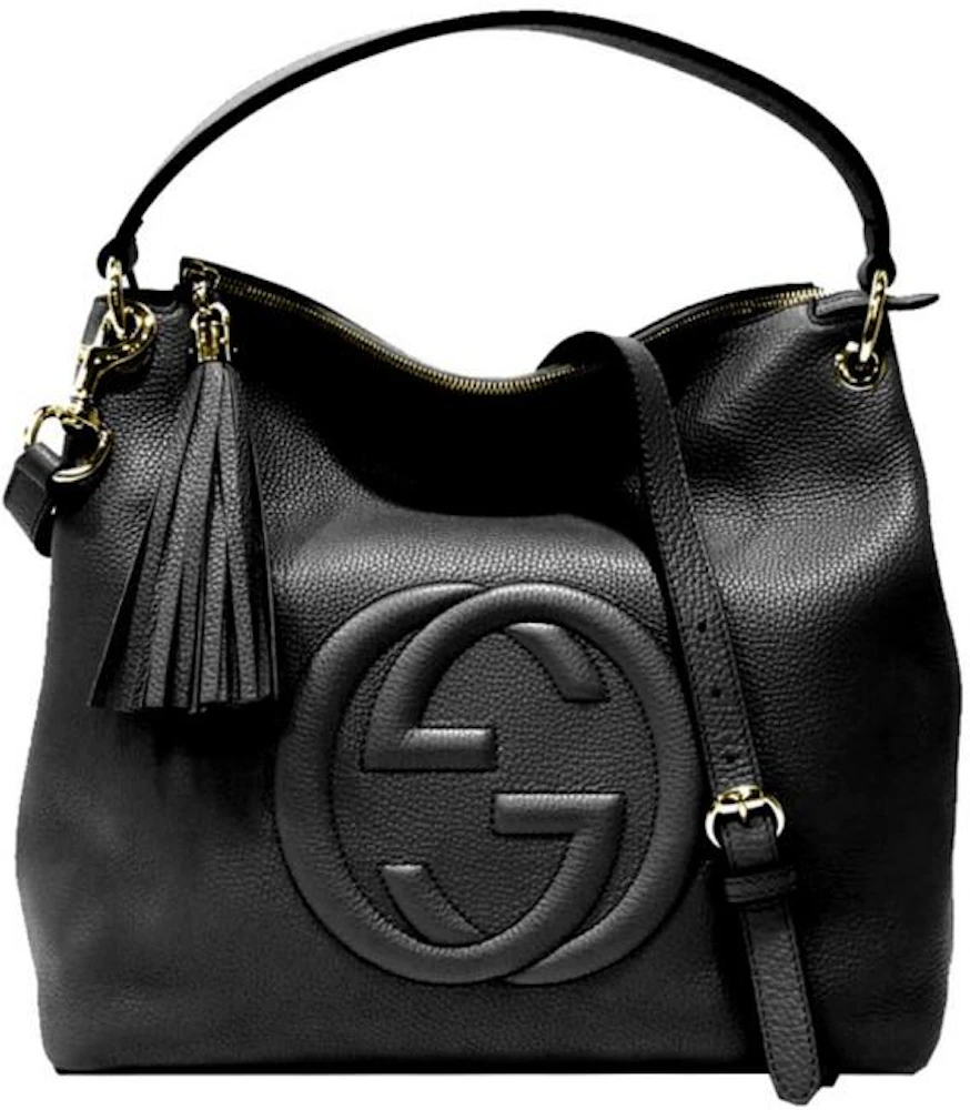 Gucci Soho Pebbled Hobo Bag Black