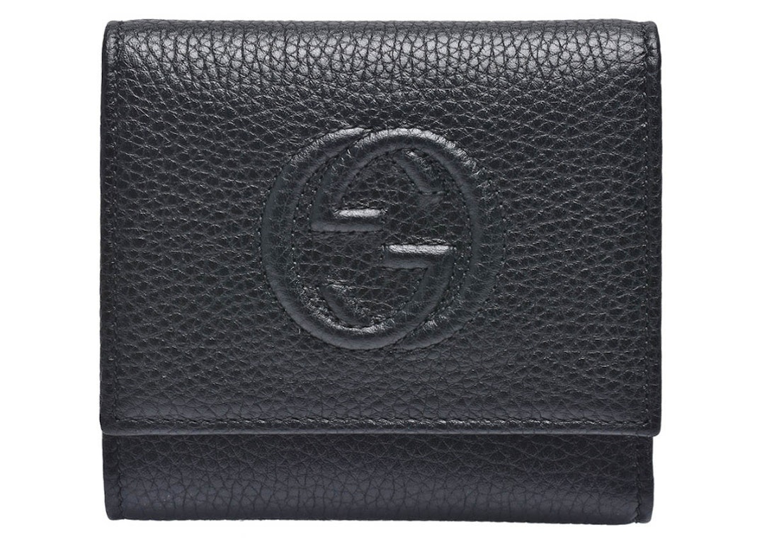 Pre-owned Gucci Soho Trifold Wallet Black