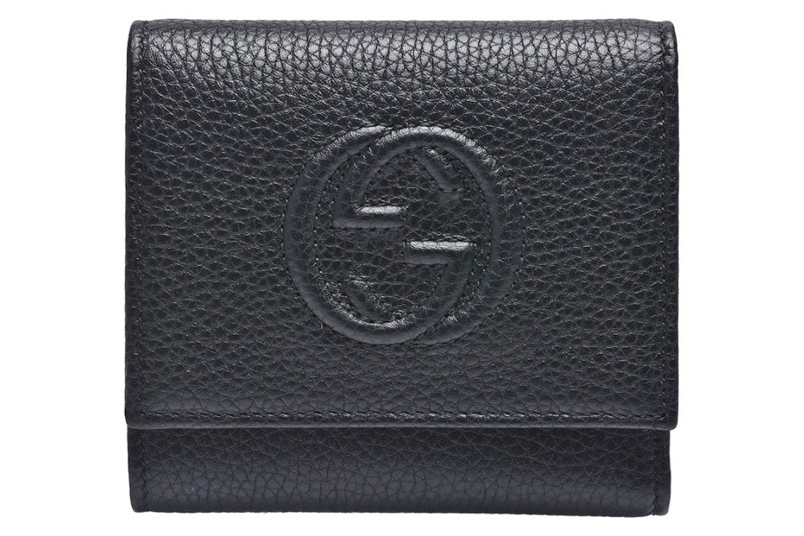 Pre-owned Gucci Soho Trifold Wallet Black