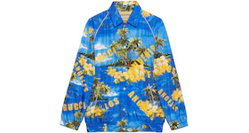 Gucci Souvenir From Los Angeles Print Nylon Jacket Blue/Yellow