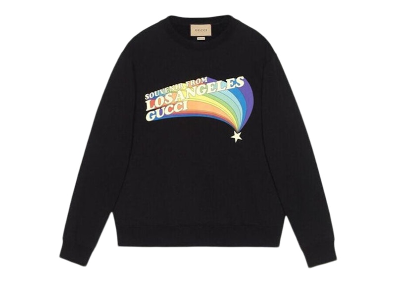 Pre-owned Gucci Men's Souvenir From Los Angeles Sweatshirt In Black