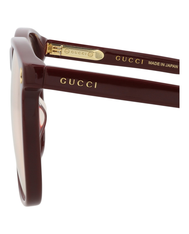 Gucci Square-Frame Acetate Sunglasses Burgundy/Yellow (Gg1041s-30011605-005)