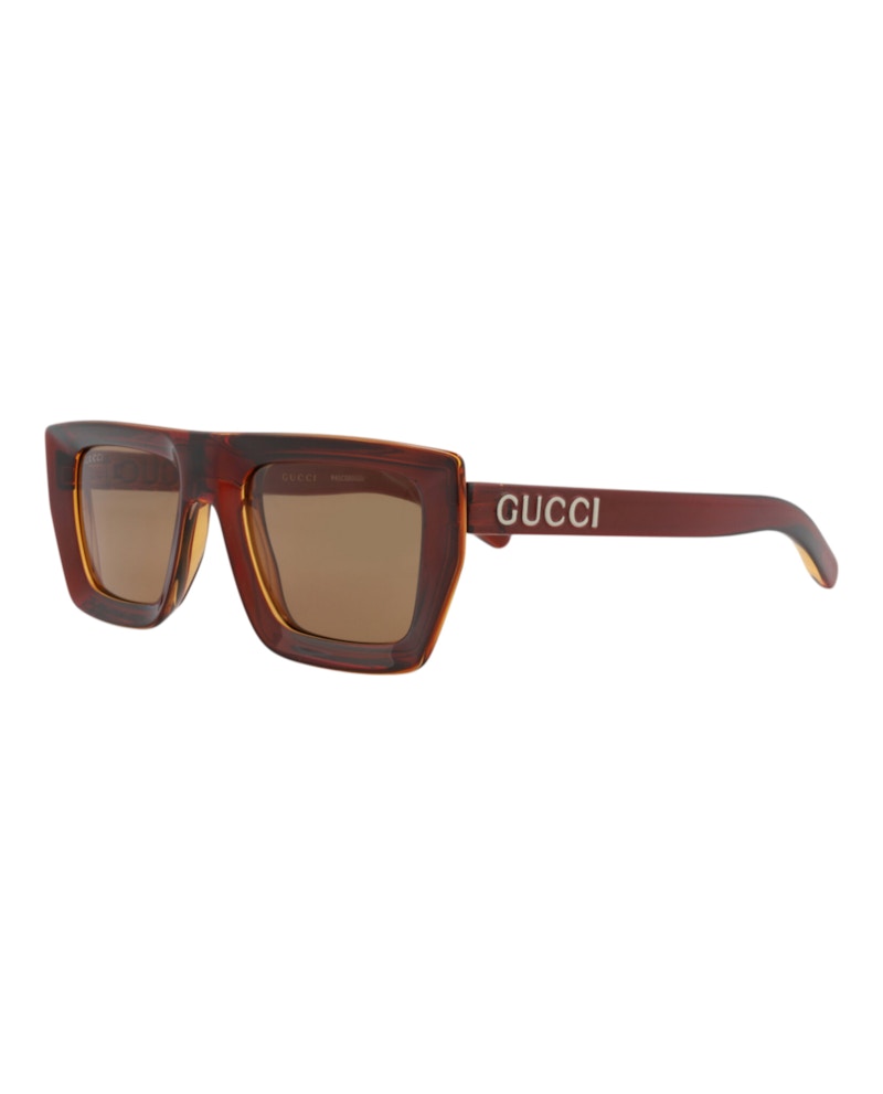 Pre-owned Gucci Squareframe Injection Sunglasses In Brown Brown Brown (gg1723s/30015511/002)