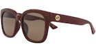 Gucci Square-Frame Injection Sunglasses Burgundy Burgundy Brown (GG1338SK-30013883-004)