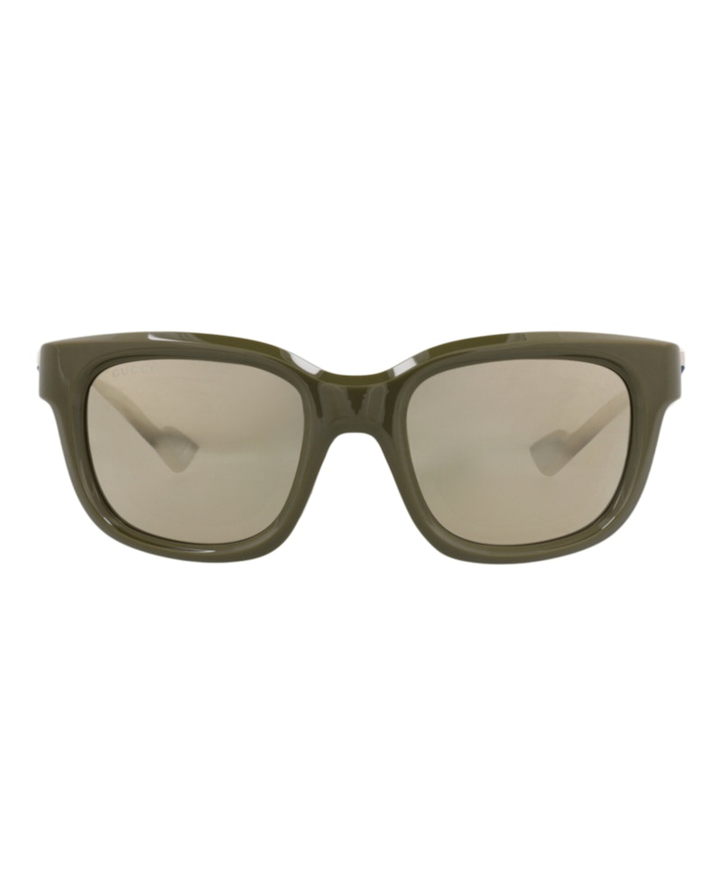 Men's Gucci SquareFrame Injection Sunglasses in Green Green Gold (Gg1621S/30014935/003)