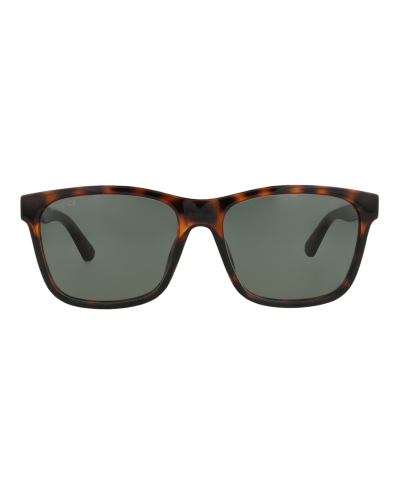 Pre-owned Gucci Men's Squareframe Injection Sunglasses In Havana Havana Green (gg0746s/30008885/003)