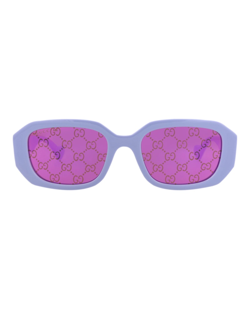 Pre-owned Gucci Women's  Squareframe Injection Sunglasses In Violet Violet Pink (gg1535s/30014812/004)