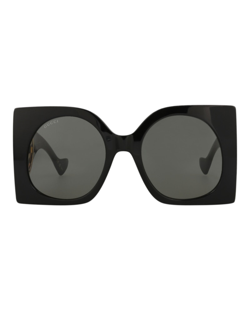 Pre-owned Gucci Women's Squareframe Recycled Acetate Sunglasses/30013851001) In Black/grey (gg1254s