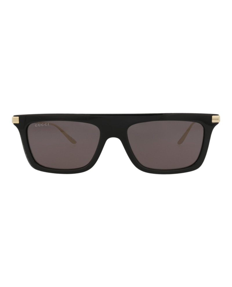 Men's Gucci SquareFrame Recycled Acetate Sunglasses Black Gold Grey (GG1437S30014438001)