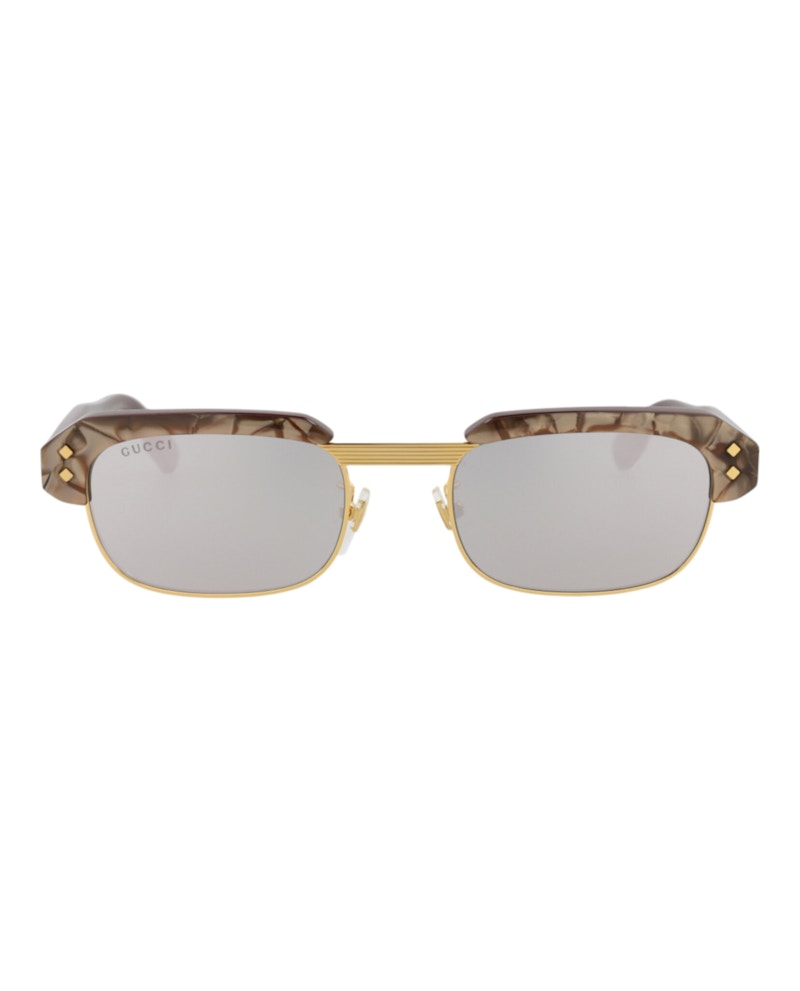 Pre-owned Gucci Men's  Squareframe Recycled Acetate Sunglasses/30014510002) In Brown/silver (gg1480s In Multi