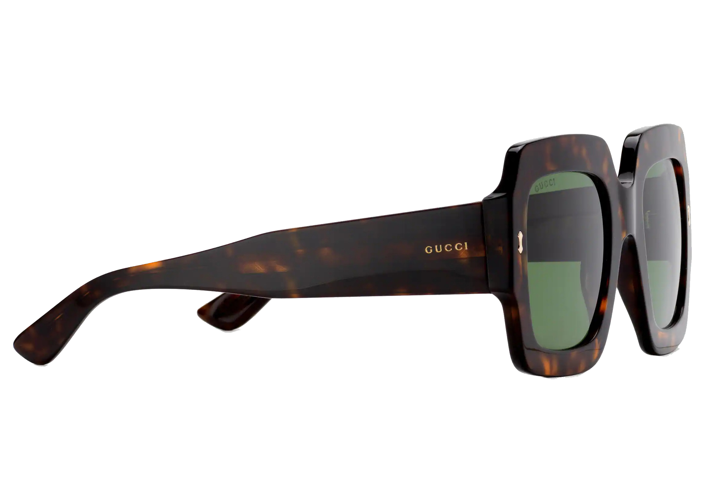 Gucci Rectangular Frame Sunglasses Black/Gold-tone (755254 J0740 1012)